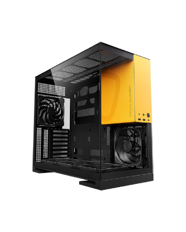 Корпус Geometric Future Model 5 Black Yellow with fans / mid tower, E-ATX / 5x140mm ARGB fans / 1AM5WKBY01100