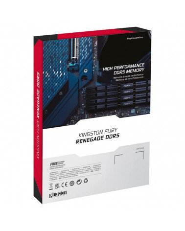 Модуль памяти Kingston KF584CU40RS-24 24GB DDR5 8400 CUDIMM FURY Renegade Silver/Black Gaming Memory Non-ECC, CL40, 1.45V, Heat 