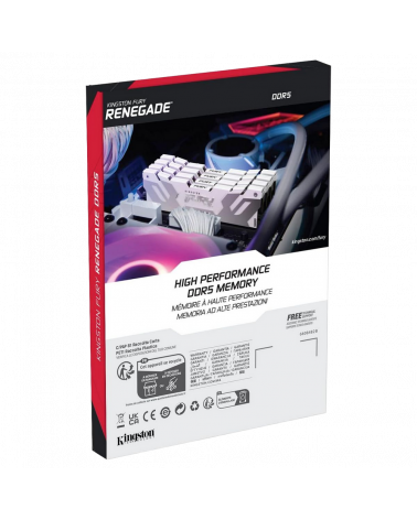 Модуль памяти Kingston 24GB DDR5 8400 CUDIMM FURY Renegade Silver/White Gaming Memory Non-ECC, CL40, 1.45V, Heat Shield, XMP, RT