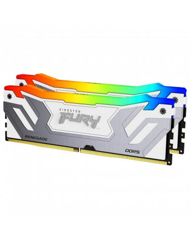Модуль памяти Kingston KF584CU40RWAK2-48 48GB DDR5 8400 CUDIMM FURY Renegade Silver/White RGB Gaming Memory Non-ECC, CL40, 1.45V