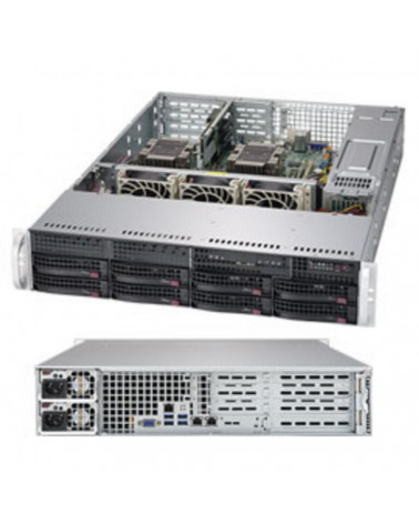 Платформа системного блока SuperMicro SYS-6029P-WTR 2U, 2xLGA3647, 12xDDR4, 8x3.5, 2x1GbE, 1xM.2 PCIE, 6xPCIE x8, 2x1000W (825TQ