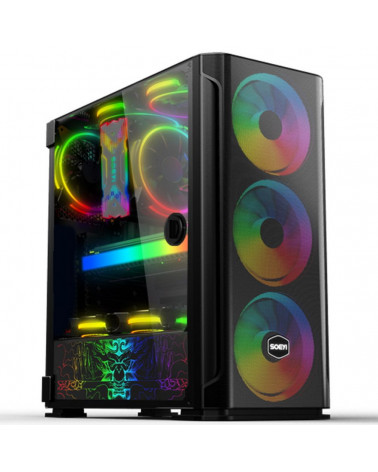 Корпус SOEYI «AX1-B10 SOEYI ATX case with black coating front panel with flat small mesh, without»
