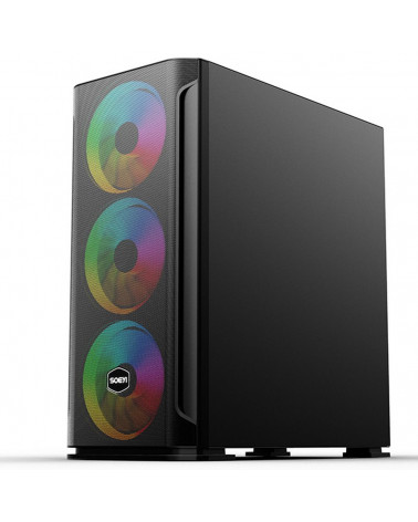 Корпус SOEYI «AX1-B10 SOEYI ATX case with black coating front panel with flat small mesh, without»