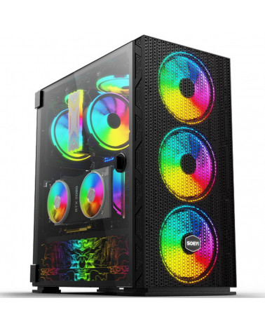 Корпус SOEYI «AX8-B20 SOEYI ATX case with black coating front panel with flat bigger mesh, without»