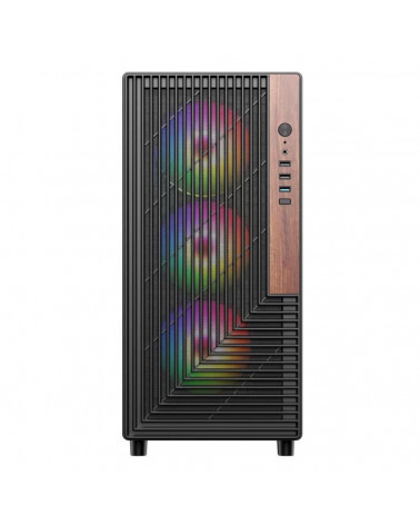 Корпус ACD ACD Citadel 101 ATX, Black, USB3.0*1 + USB2.0*2 + HD AUDIO, 1*12cm H1 argb fan at rear, 3*12cm H1 argb fas at front, 
