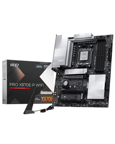 Материнская плата MSI PRO X870E-P WIFI X870E, AM5, 4*DDR5, 3*PCIEx16, 1*PCIEx1, 3*M.2, 2*TypeC, 2*USB3.2Gen2, 6*USB3.2Gen1, 10*U