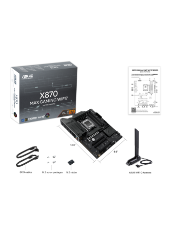 Материнская плата ASUS X870 MAX GAMING WIFI7 AM5 ATX 4xDDR5 4хPCIEx16 PCIEx1 4xM.2 2xUSB-C HDMI 2.5GLAN Wi-Fi 7