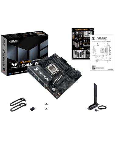 Материнская плата ASUS TUF GAMING B850M-E WIFI AM5 mATX 4хDDR5 PCIEx16 PCIEx1 3xM.2 USB-C 2хDP HDMI 2.5GLAN Wi-Fi 6Е