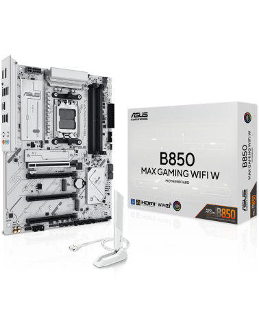 Материнская плата ASUS B850 MAX GAMING WIFI W AM5 ATX 4xDDR5 4xPCIEx16 3xM.2 USB-C DP HDMI 2.5GLAN Wi-Fi 6E