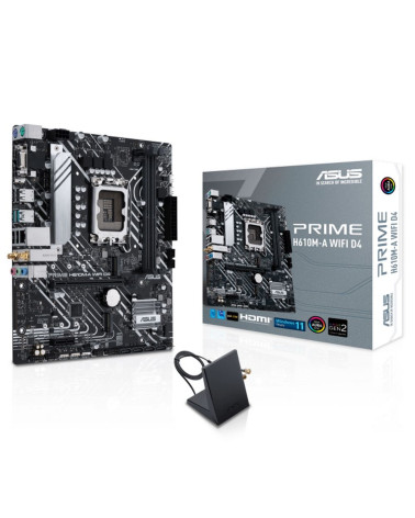 Материнская плата ASUS PRIME H610M-A WIFI D4 LGA1700 mATX 2xDDR4 PCIEx16 PCIEx1 2xM.2 DP HDMI VGA GLAN Wi-Fi 5