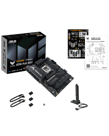 Материнская плата ASUS TUF GAMING X870E-PLUS WIFI7 AM5 ATX 4xDDR5 2xPCIEx16 PCIEx1 4xM.2 2хUSB-C HDMI 2.5GLAN Wi-Fi 7