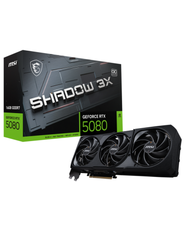 Видеокарта MSI RTX5080 SHADOW 3X OC 16GB GDDR7 256bit 3xDP HDMI 3FAN RTL