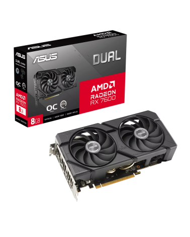 Видеокарта ASUS RX7600 DUAL EVO OC 8GB GDDR6 128bit 3xDP HDMI 2FAN RTL (DUAL-RX7600-O8G-EVO)