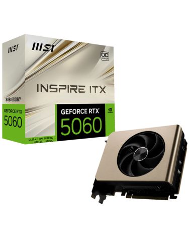Видеокарта MSI RTX5060 INSPIRE ITX OC 8GB GDDR7 128bit 3xDP HDMI 1FAN RTL