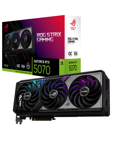 Видеокарта ASUS RTX5070 ROG STRIX OC 12GB GDDR7 192bit 3xDP 2xHDMI 3FAN RTL [ROG-STRIX-RTX5070-O12G-GAMING]
