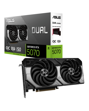 Видеокарта ASUS RTX5070 DUAL OC 12GB GDDR7 192bit 3xDP HDMI 2FAN RTL [DUAL-RTX5070-O12G]