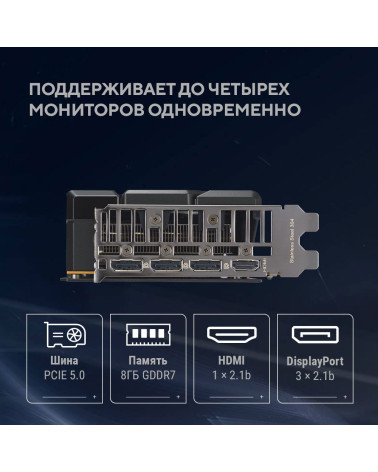 Видеокарта ASUS RTX5060 DUAL OC 8GB GDDR7 128bit 3xDP HDMI 2FAN RTL [DUAL-RTX5060-O8G]