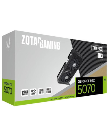 Видеокарта Zotac RTX5070 TWIN EDGE OC 12GB GDDR7 192bit 3xDP HDMI 2FAN PREMIUM PACK