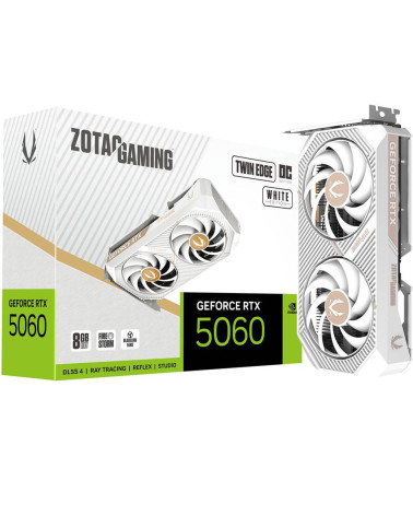 Видеокарта Zotac RTX5060 TWIN EDGE OC WHITE ED 8GB GDDR7 128bit 3xDP HDMI 2FAN MEDIUM PACK