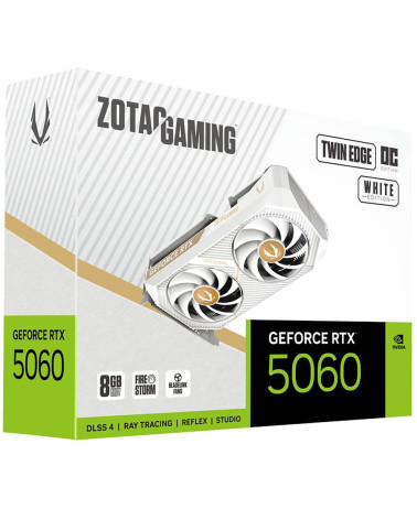 Видеокарта Zotac RTX5060 TWIN EDGE OC WHITE ED 8GB GDDR7 128bit 3xDP HDMI 2FAN MEDIUM PACK