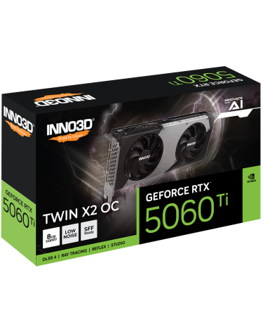 Видеокарта INNO3D RTX5060Ti TWIN X2 ОС 8GB GDDR7 128bit 3xDP HDMI 2FAN RTL