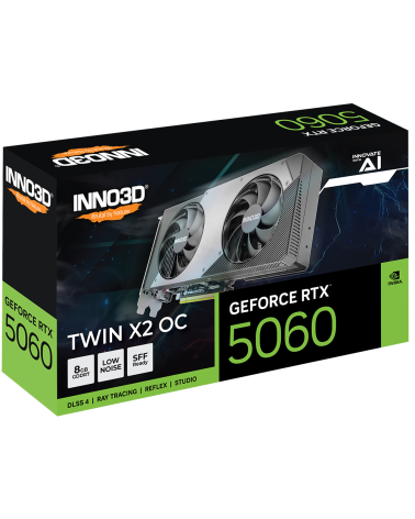 Видеокарта INNO3D RTX5060 TWIN X2 ОС 8GB GDDR7 128bit 3xDP HDMI 2FAN RTL