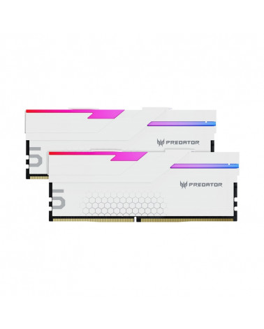 Модуль памяти DDR5 Acer Predator Hermes RGB 32Gb (2x16) 6400Mhz CL32 (32-39-39-102) 1.4V HERMES-32GB-6400-1R8-V1 White
