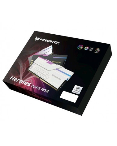 Модуль памяти DDR5 Acer Predator Hermes RGB 32Gb (2x16) 6400Mhz CL32 (32-39-39-102) 1.4V HERMES-32GB-6400-1R8-V1 White