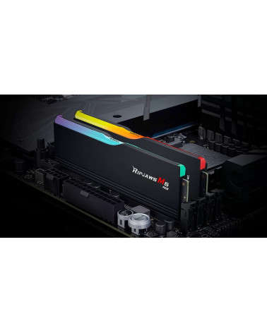 Модуль памяти DDR5 G.SKILL RIPJAWS M5 RGB 32GB (2x16GB) 6000MHz CL30 (30-40-40-96) 1.35V / F5-6000J3040F16GX2-RM5RK / Black