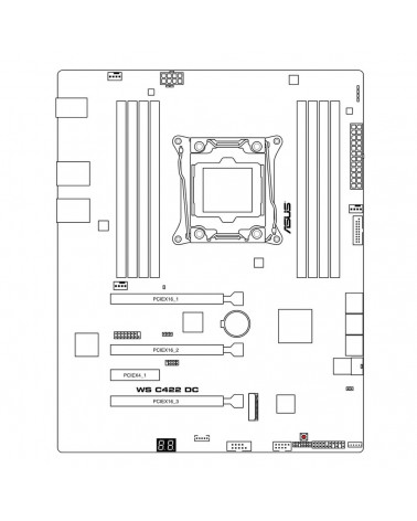 Материнская плата ASUS WS C422 DC LGA2066 ATX 8xDDR4 3xPCIEx16 PCIEx4 M.2 VGA GLAN (90SB08J0-M0XBN1)