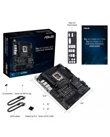 Материнская плата ASUS PRO WS W680-ACE LGA1700 ATX 4xDDR5 4xPCIEx16 PCIEx1 3xM.2 USB-C DP HDMI VGA 2х2.5GLAN