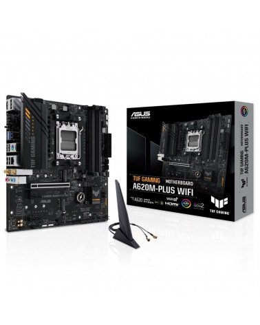 Материнская плата ASUS TUF GAMING A620M-PLUS WIFI AM5 mATX 4xDDR5 PCIEx16 2xPCIEx1 2xM.2 2xDP HDMI 2.5GLAN Wi-Fi 6