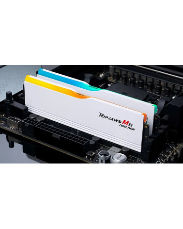 Модуль памяти DDR5 G.SKILL RIPJAWS M5 NEO RGB 32GB (2x16GB) 6000MHz CL30 (30-38-38-96) 1.35V / F5-6000J3038F16GX2-RM5NRW / White