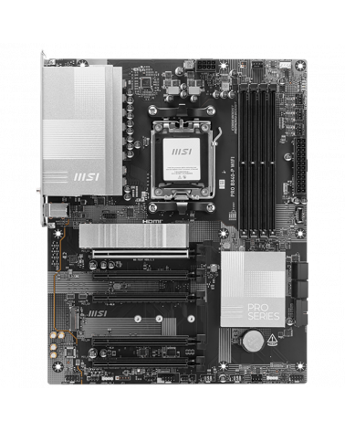 Материнская плата MSI PRO B840-P WIFI B840, AM5, 4*DDR5, 5*PCIEx16, 2*M.2, 2*TypeC, 1*USB3.2Gen2, 4*USB3.2Gen1, 8*USB2.0, 4*SATA