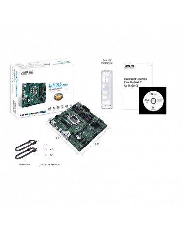 Материнская плата ASUS PRO Q670M-C-CSM LGA1700 mATX 4xDDR5 PCIEx16 2xPCIEx1 1xM.2 2xDP HDMI GLAN