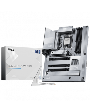 Материнская плата MSI PRO Z890-S WIFI PZ Z890, LGA1851, 4*DDR5, 4*PCIEx16, 3*M.2, 2*TypeC, 6*USB3.2Gen1, 4*USB2.0, 4*SATA3.0, 2.