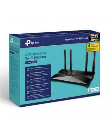 Маршрутизатор TP-LINK Archer AX10 AX1500ДвухдиапазонныйWi-Fi роутер,четырехядерный процессор1.5 GHz ,поддержка NitroQAM,OFDMA,MU