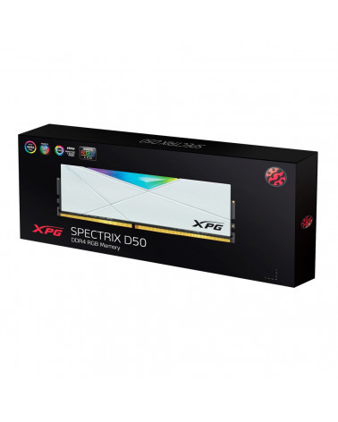 Модуль памяти ADATA 16GB DDR4 3600 U-DIMM XPG Spectrix D50 RGB Gaming Memory CL18, 1.35V K2*8GB WHITE 