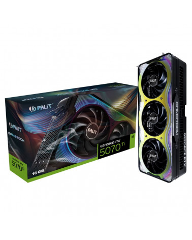 Видеокарта Palit RTX5070Ti GAMEROCK 16GB GDDR7 256bit 3xDP HDMI 3FAN RTL