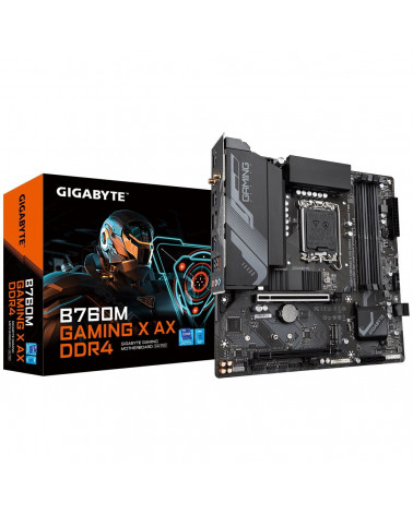 Материнская плата Gigabyte B760M GAMING X AX DDR4, Socket 1700, Intel®B760, 4xDDR4-3200, HDMI+DP, 2xPCI-Ex16, 4xSATA3(RAID 0/1/5