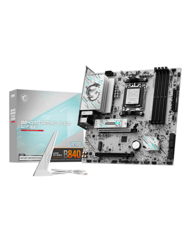 Материнская плата MSI B840M GAMING PLUS WIFI6E B840, AM5, 4*DDR5, 2*PCIEx16, 2*M.2, 2*TypeC, 1*USB3.2Gen2, 4*USB3.2Gen1, 8*USB2.