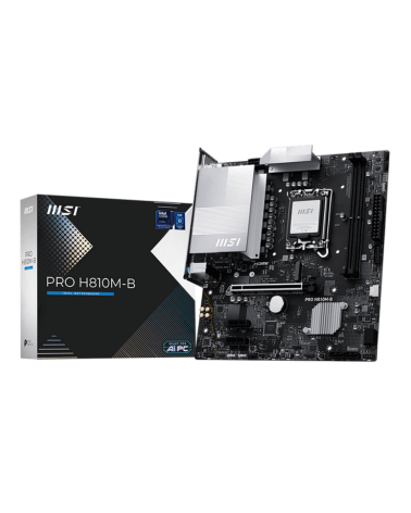 Материнская плата MSI PRO H810M-B H810, LGA1851, 2*DDR5, 1*PCIEx16, 2*PCIEx1, 1*M.2, 1*TypeC, 4*USB3.2Gen1, 8*USB2.0, 4*SATA3.0,