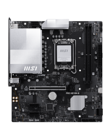 Материнская плата MSI PRO H810M-B H810, LGA1851, 2*DDR5, 1*PCIEx16, 2*PCIEx1, 1*M.2, 1*TypeC, 4*USB3.2Gen1, 8*USB2.0, 4*SATA3.0,