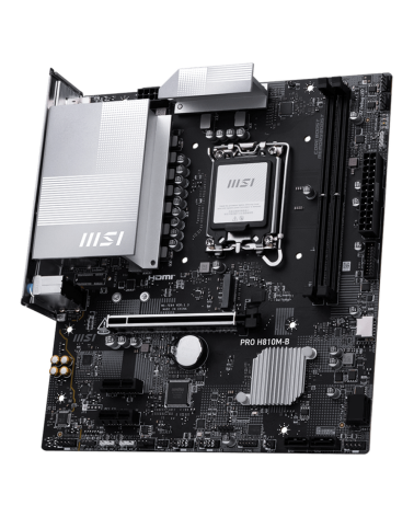 Материнская плата MSI PRO H810M-B H810, LGA1851, 2*DDR5, 1*PCIEx16, 2*PCIEx1, 1*M.2, 1*TypeC, 4*USB3.2Gen1, 8*USB2.0, 4*SATA3.0,