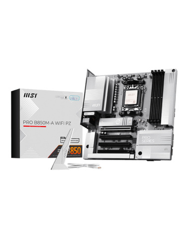 Материнская плата MSI PRO B850M-A WIFI PZ B850, AM5, 4*DDR5, 4*PCIEx16, 2*M.2, 3*TypeC, 3*USB3.2Gen2, 5*USB3.2Gen1, 4*USB2.0, 4*
