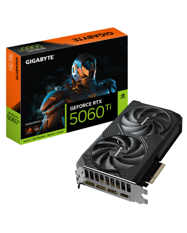 Видеокарта Gigabyte RTX5060Ti WINDFORCE OC 16GB GDDR7 128bit 3xDP HDMI 2FAN RTL