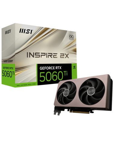 Видеокарта MSI RTX5060Ti INSPIRE 2X OC 16GB GDDR7 128bit 3xDP HDMI 2FAN RTL