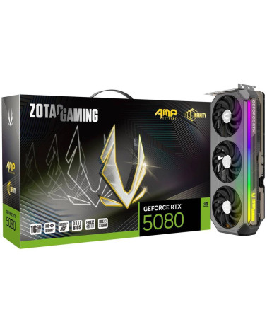 Видеокарта Zotac RTX5080 AMP EXTREME INFINITY 16GB GDDR7 256 3xDP HDMI 3FAN PREMIUM PACK