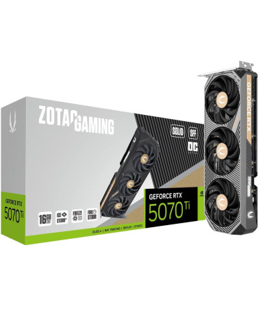 Видеокарта Zotac RTX5070Ti SOLID SFF OC 16GB GDDR7 256bit 3xDP HDMI 3FAN PREMIUM PACK