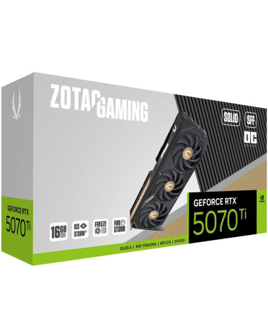 Видеокарта Zotac RTX5070Ti SOLID SFF OC 16GB GDDR7 256bit 3xDP HDMI 3FAN PREMIUM PACK